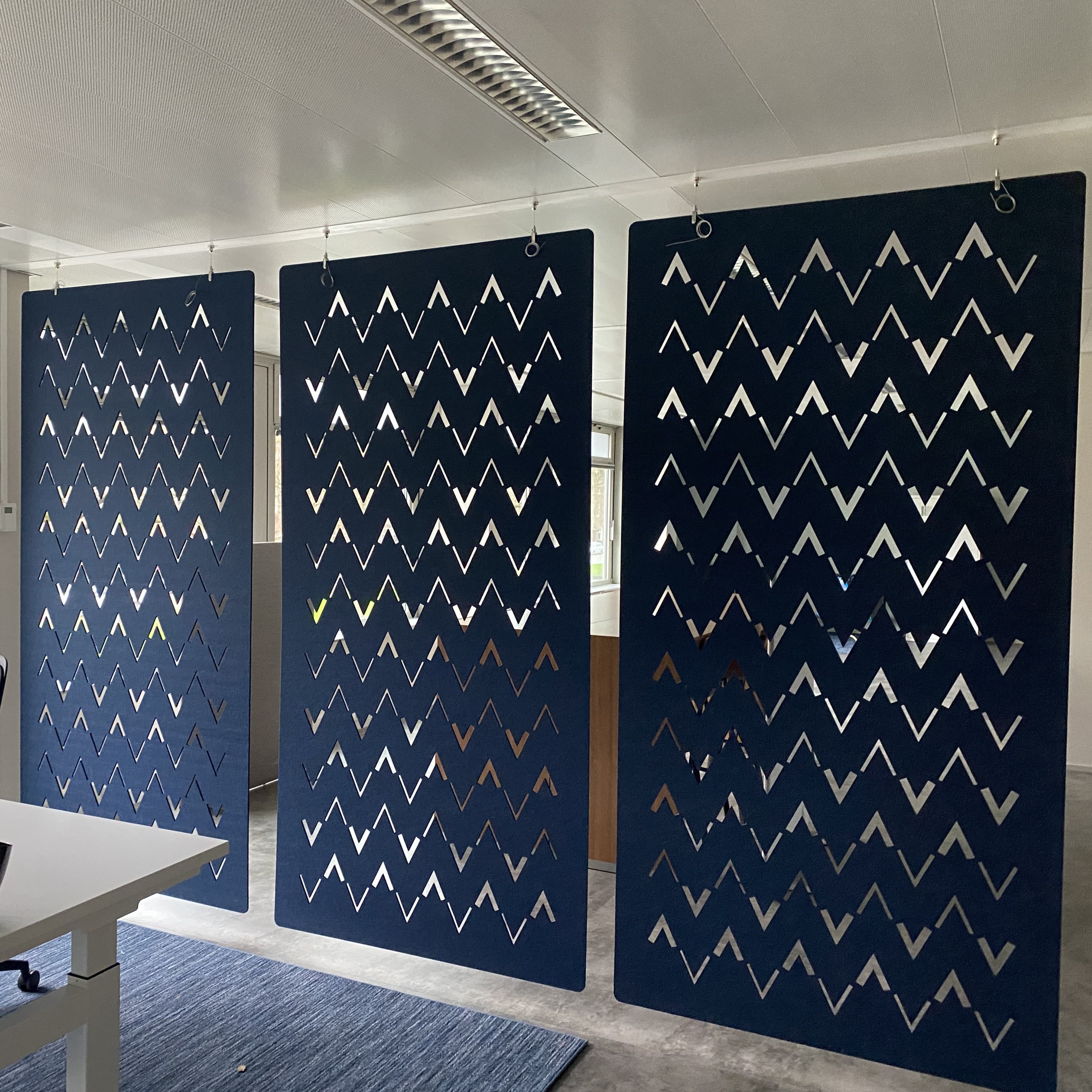 PET-vilt 9 mm - Divide ZigZag - Dark Blue - Kantoorinrichting