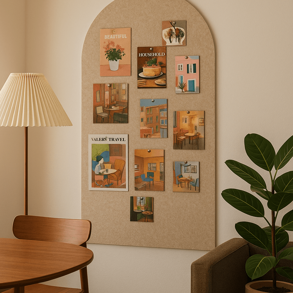 Prikbord van PET-vilt beige