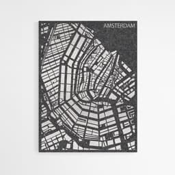 EASYfelt PET-vilt akoestische wandpaneel | City map Amsterdam | Zelfklevend