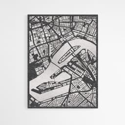EASYfelt PET-vilt akoestisch wandpaneel | City map Rotterdam | Zelfklevend