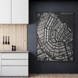 EASYfelt PET-vilt akoestisch wandpaneel | City map amsterdam | Zelfklevend | Keuken