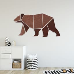 Room Kids Place Bear | Bruin-donkerbruin | Kinderkamer | Geluidsabsorberend PET-vilt wandbekleding