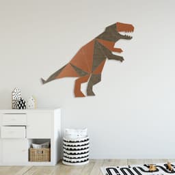 Room Kids Place Dino | Bruin-rood | Kinderkamer | Geluidsabsorberend PET-vilt wandbekleding