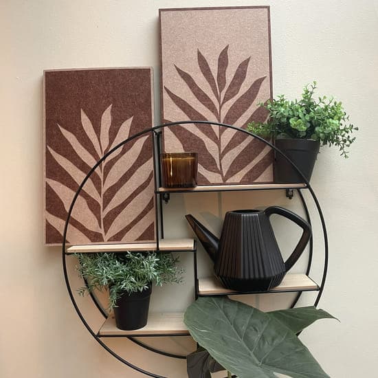 EASYfelt PET-vilt akoestisch wandpaneel Sand en Brown Art Botanical