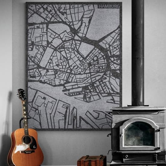 PET-vilt 9 mm - City Map - Mock up room