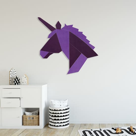 Room Kids Place Unicorn | Violet-paars | Kinderkamer | Geluidsabsorberend PET-vilt wandbekleding