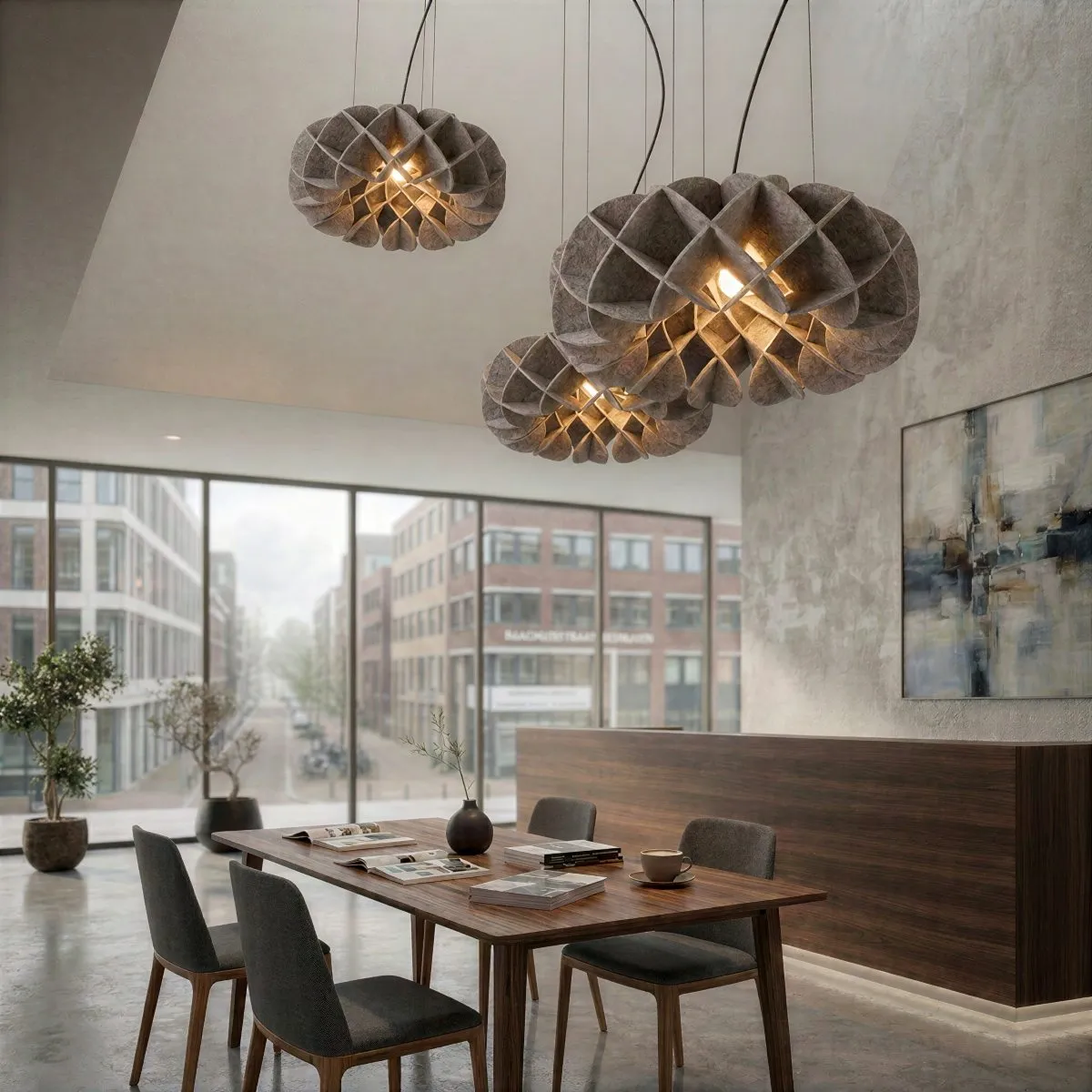 Luma Fiora PET-vilt lampenkap Interieur wachtruimte