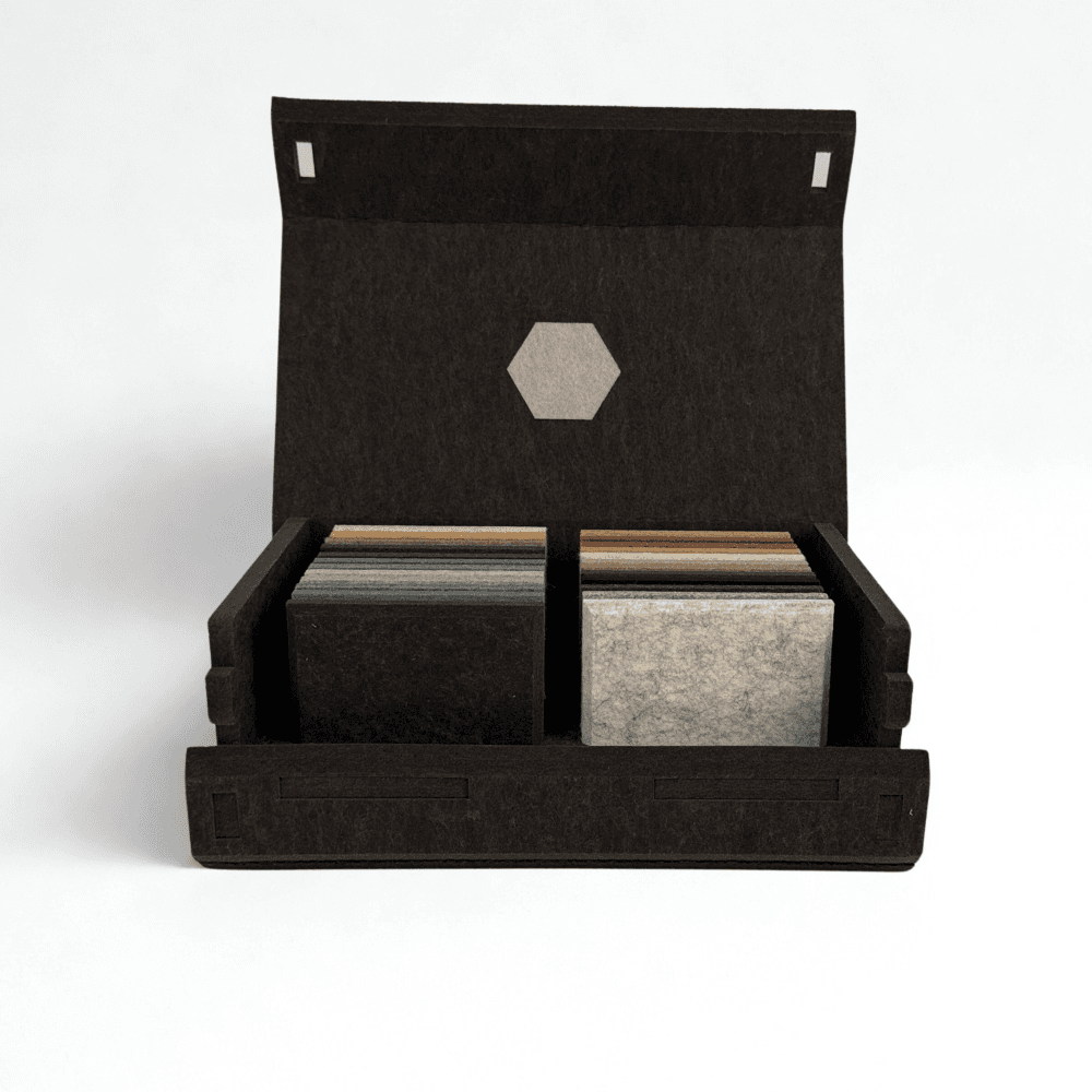 Sample box NL PET-vilt open voorkant